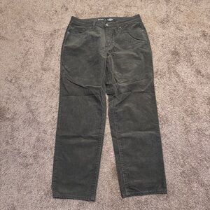 Old Navy Corduroy Pants Womens 8 Green OG Straight Leg High Rise Pockets Casual